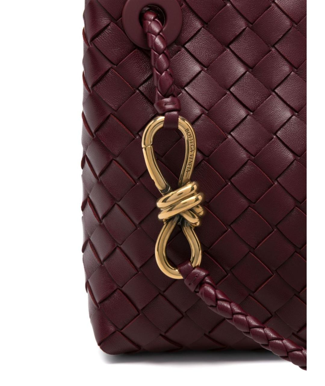BOTTEGA VENETA Бордовая кожаная сумка тоут, фото 2