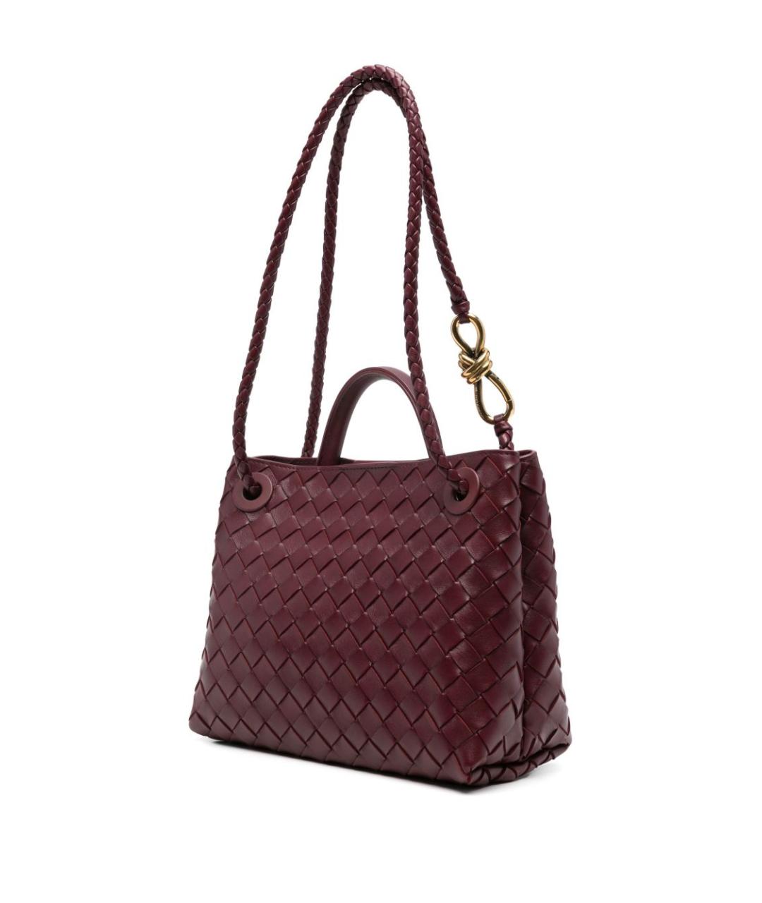 BOTTEGA VENETA Бордовая кожаная сумка тоут, фото 3