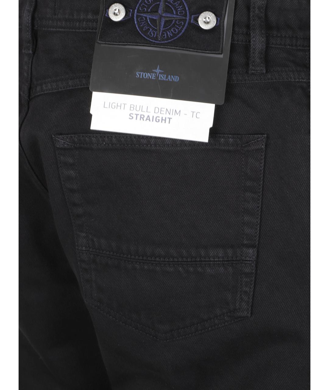 STONE ISLAND Черные хлопковые повседневные брюки, фото 2