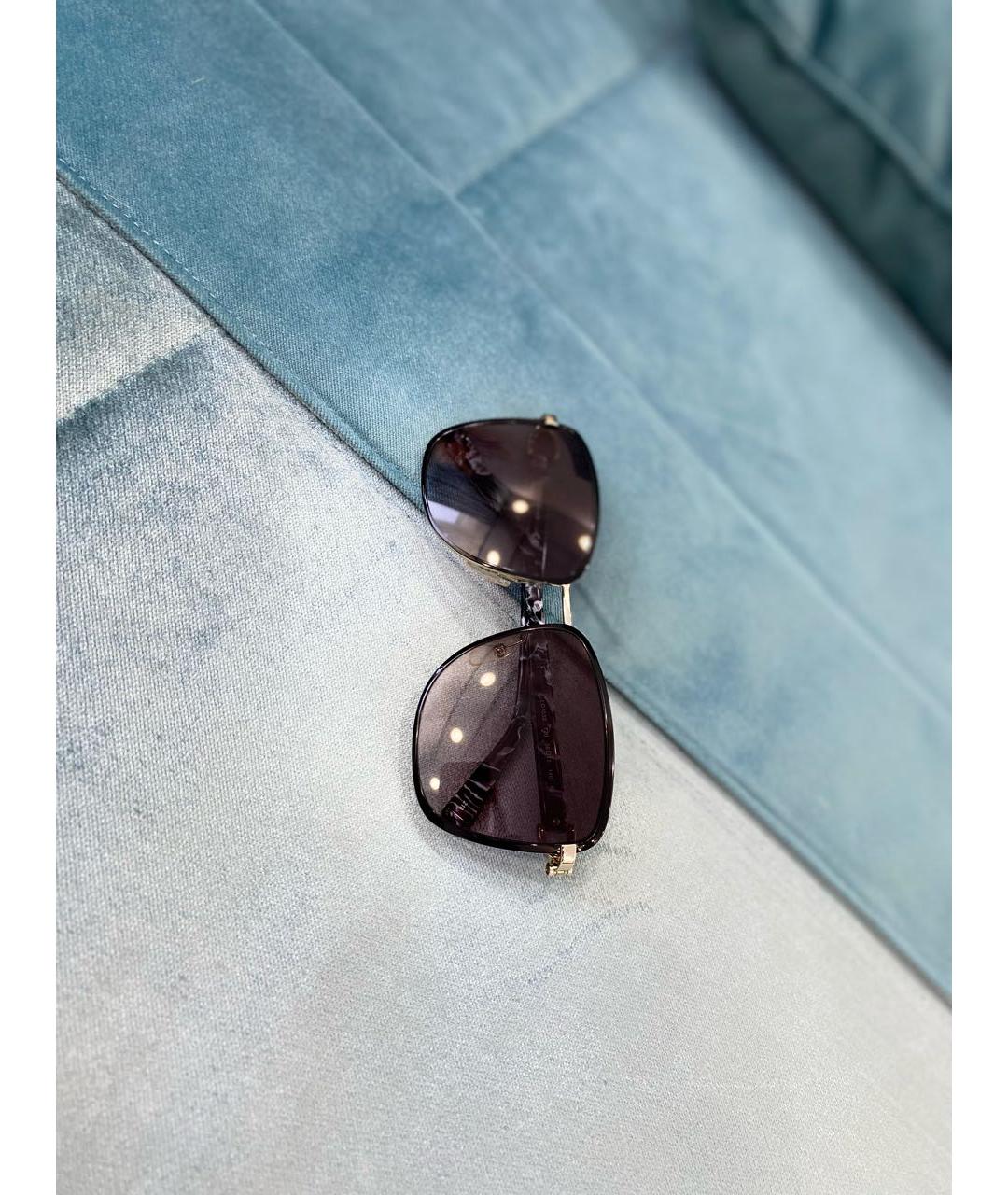LONGCHAMP Черные металлические солнцезащитные очки, фото 6