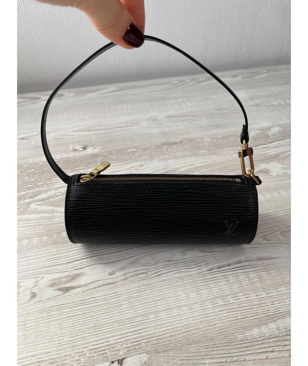 LOUIS VUITTON Черная кожаная сумка с короткими ручками, фото 7