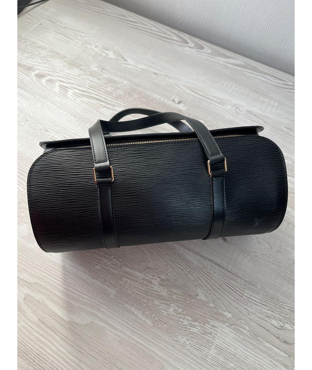 LOUIS VUITTON Черная кожаная сумка с короткими ручками, фото 6