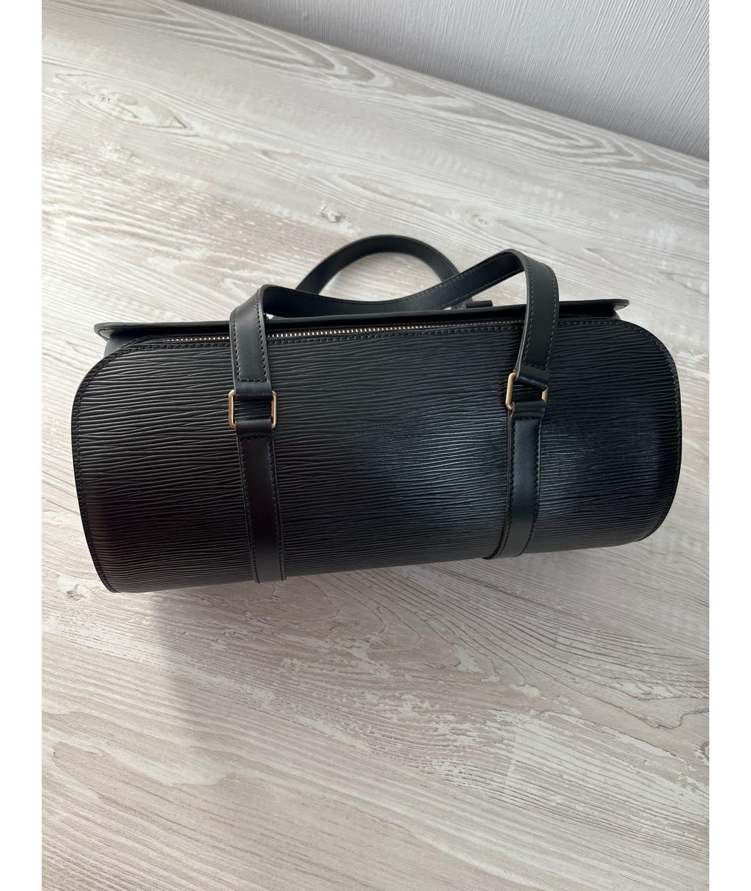 LOUIS VUITTON Черная кожаная сумка с короткими ручками, фото 5