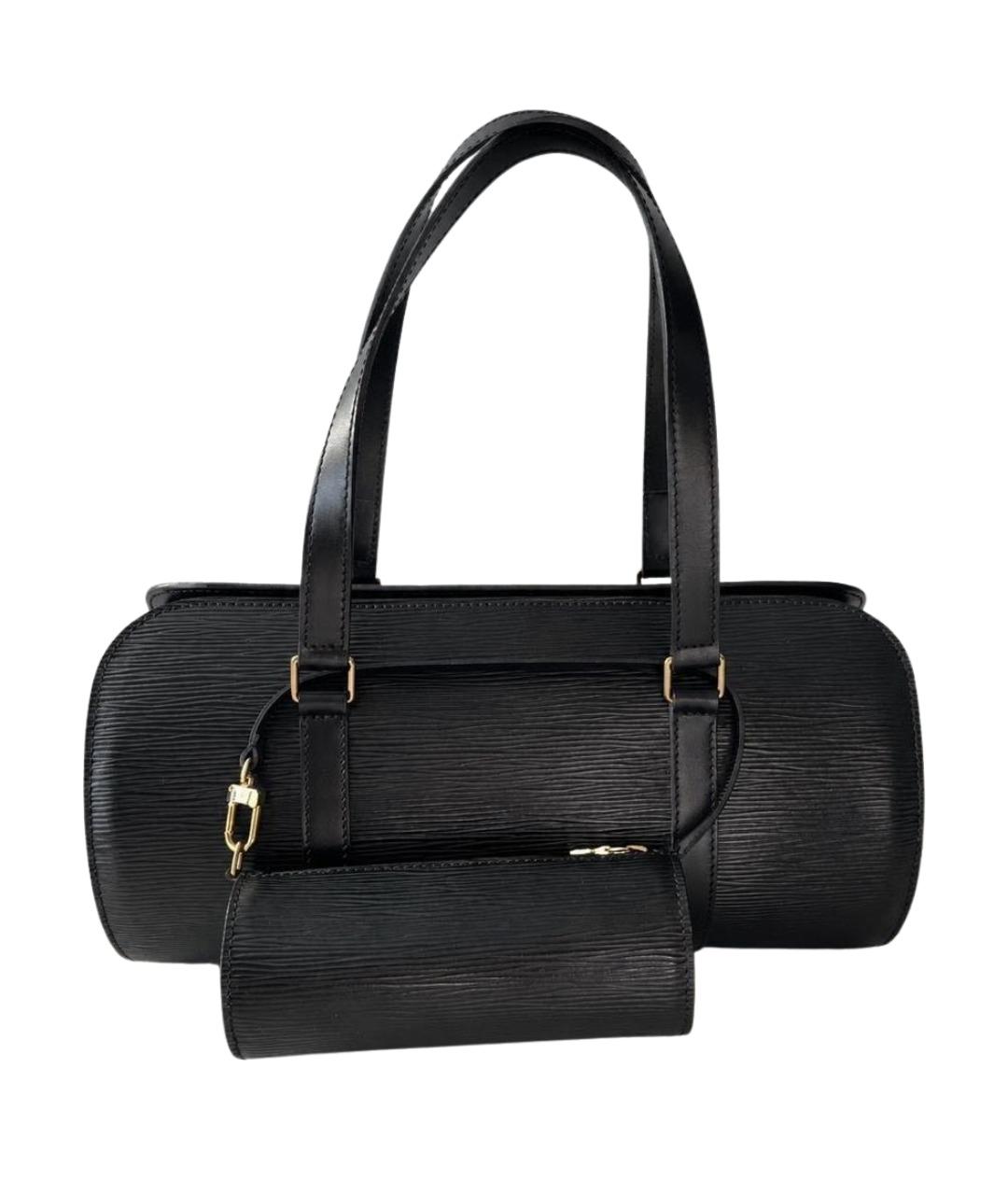 LOUIS VUITTON Черная кожаная сумка с короткими ручками, фото 1