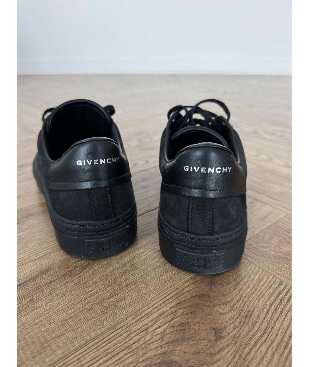 GIVENCHY Черные кожаные низкие кроссовки / кеды, фото 4