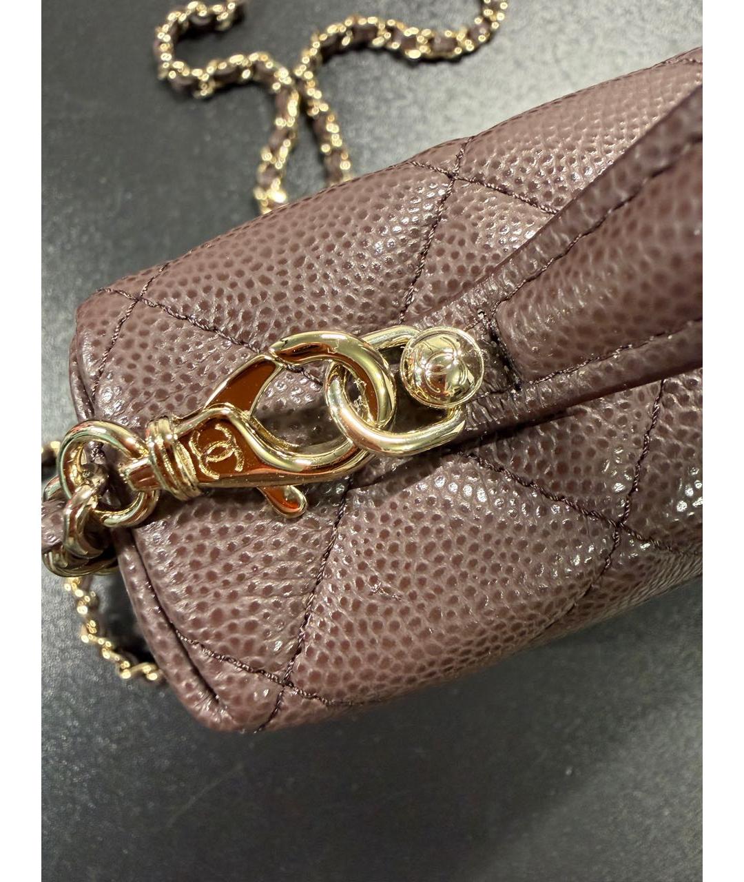 CHANEL Коричневая кожаная сумка через плечо, фото 3