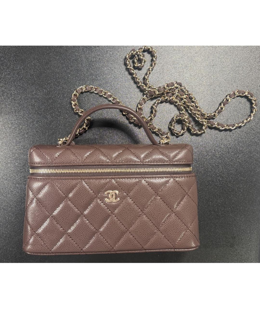 CHANEL Коричневая кожаная сумка через плечо, фото 2