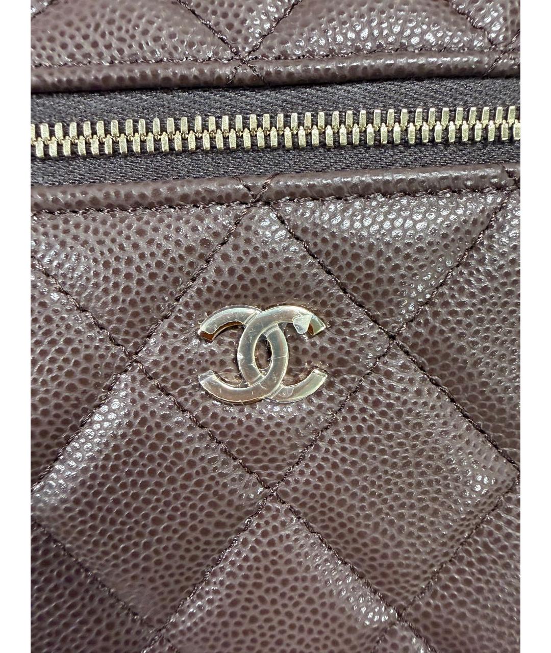 CHANEL Коричневая кожаная сумка через плечо, фото 5
