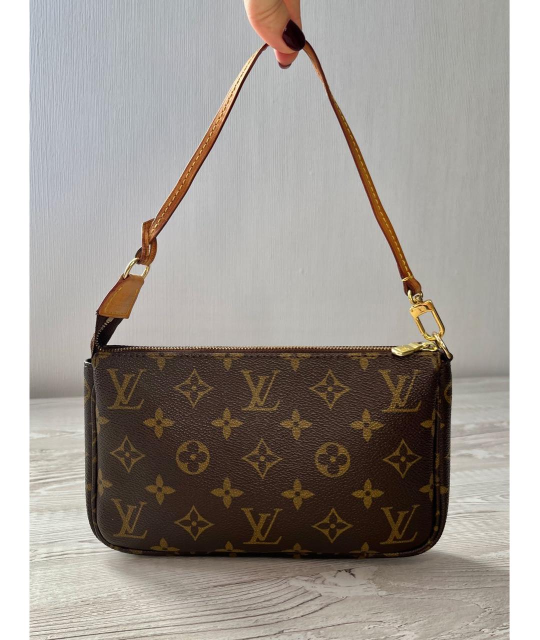 LOUIS VUITTON Коричневая сумка с короткими ручками из канвы, фото 2