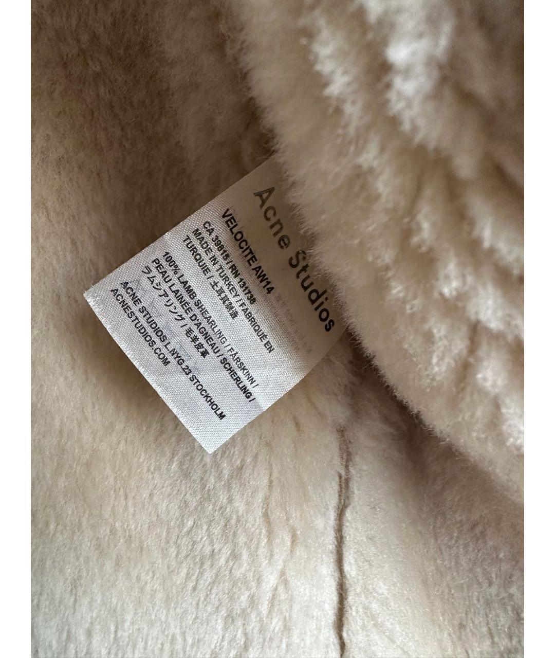 ACNE STUDIOS Бежевая кожаная дубленка, фото 6