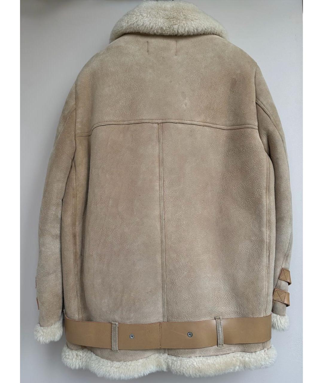 ACNE STUDIOS Бежевая кожаная дубленка, фото 3