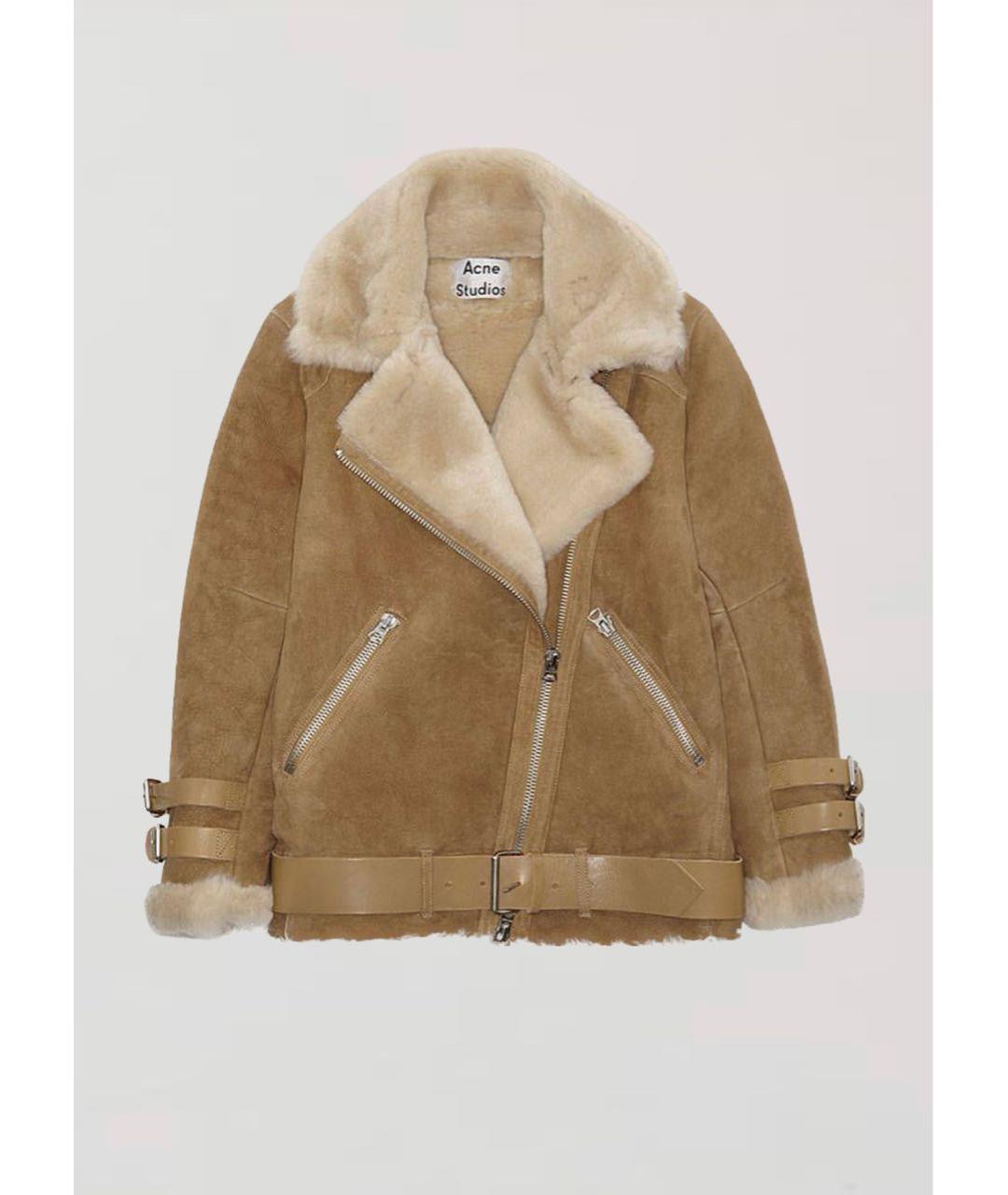 ACNE STUDIOS Бежевая кожаная дубленка, фото 9