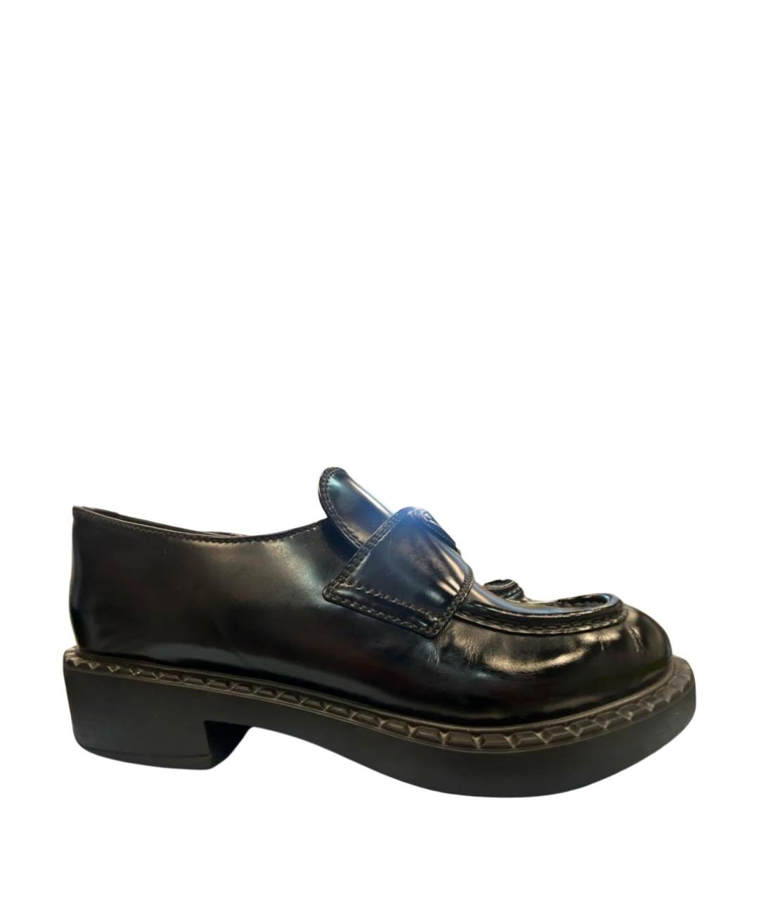 PRADA Черные кожаные лоферы, фото 1