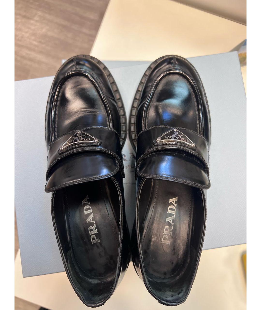 PRADA Черные кожаные лоферы, фото 3