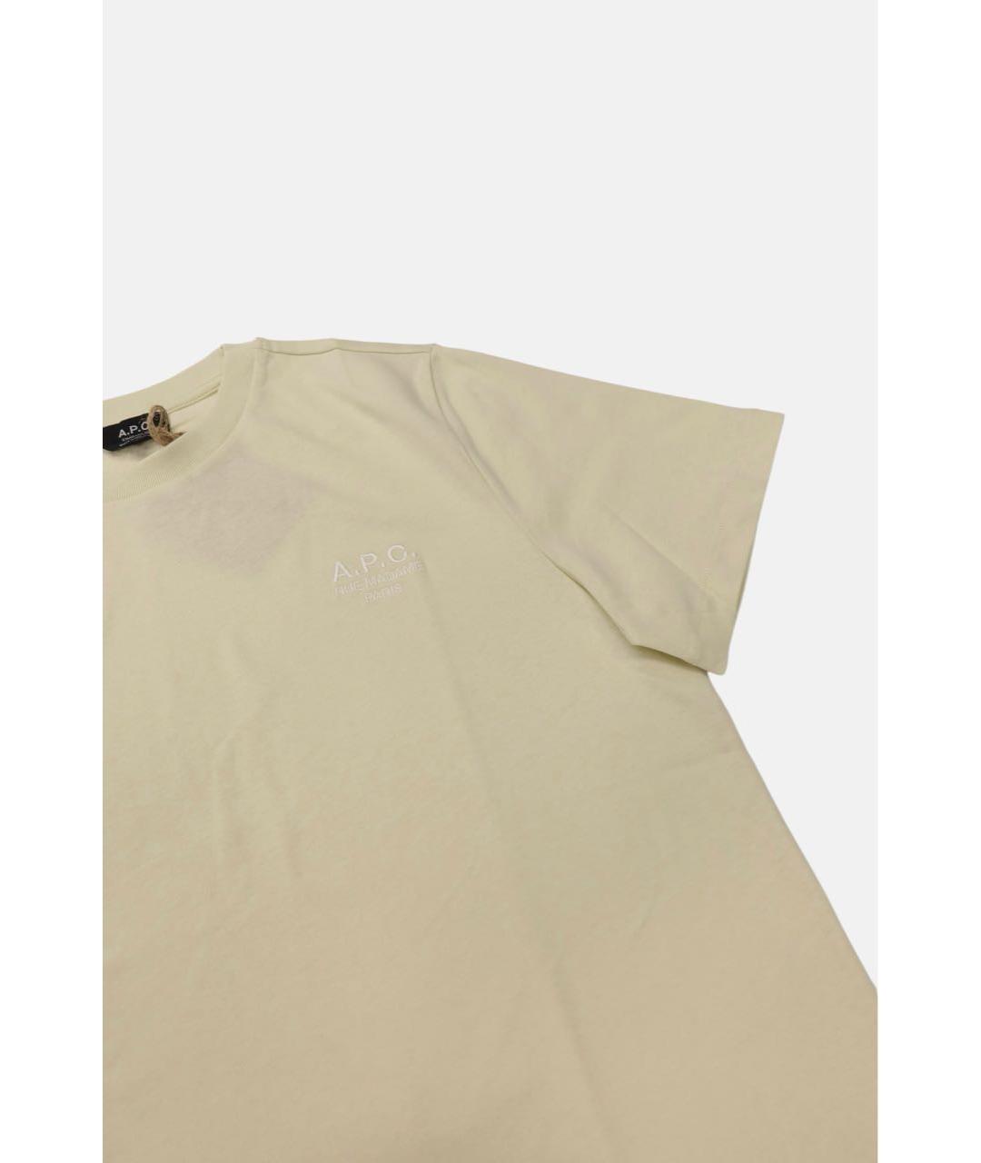 A.P.C. Бежевая хлопковая футболка, фото 2