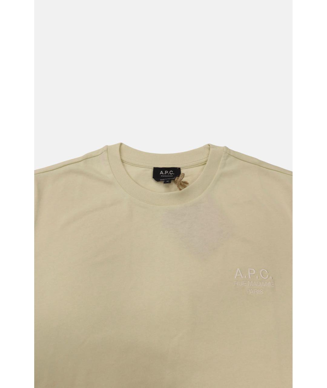 A.P.C. Бежевая хлопковая футболка, фото 3