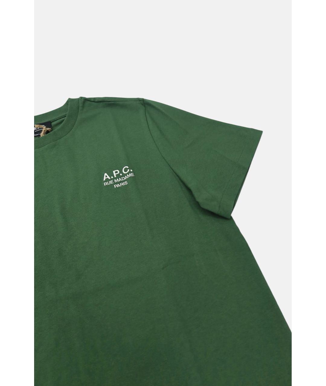 A.P.C. Зеленая хлопковая футболка, фото 3