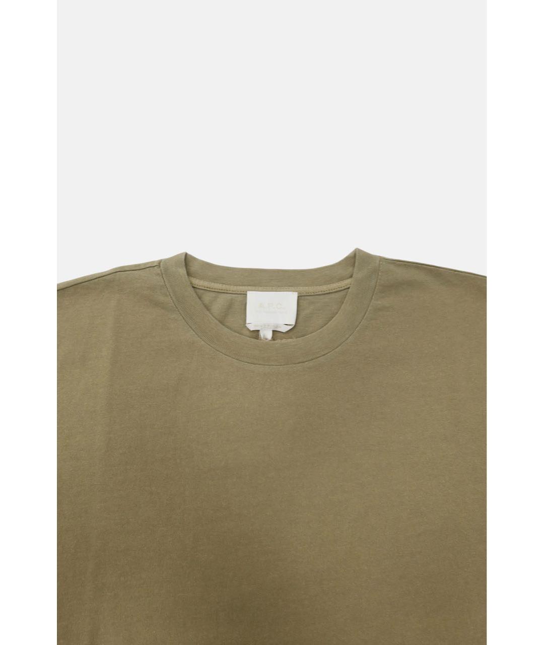 A.P.C. Хаки хлопковая футболка, фото 3