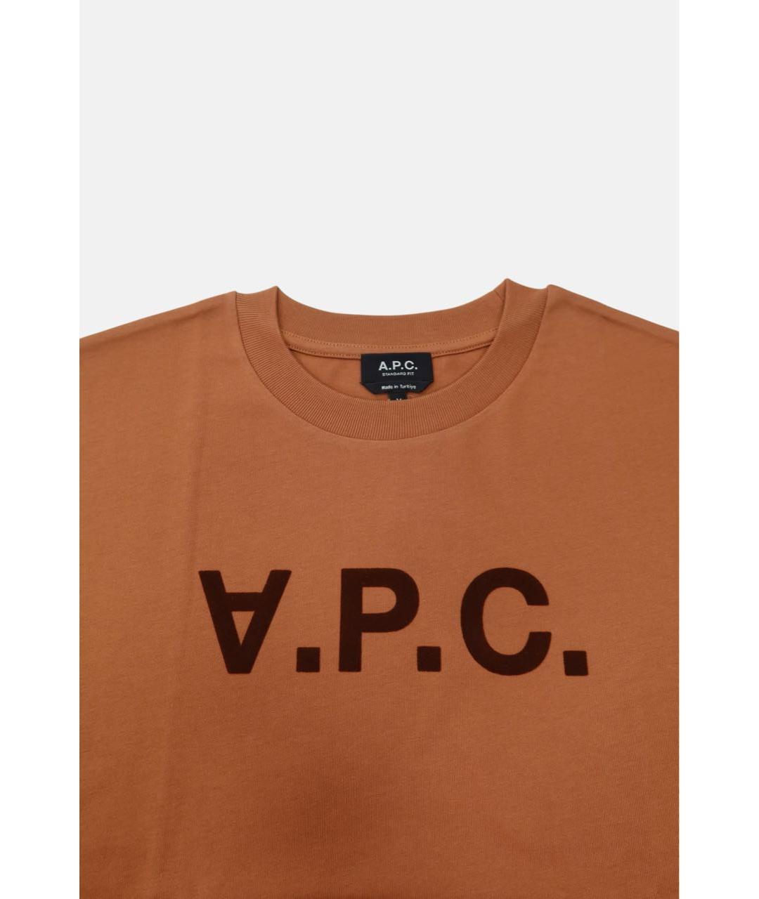 A.P.C. Оранжевая хлопковая футболка, фото 4
