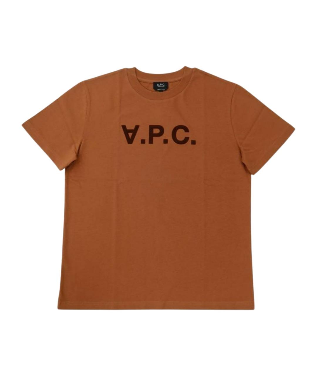 A.P.C. Оранжевая хлопковая футболка, фото 1