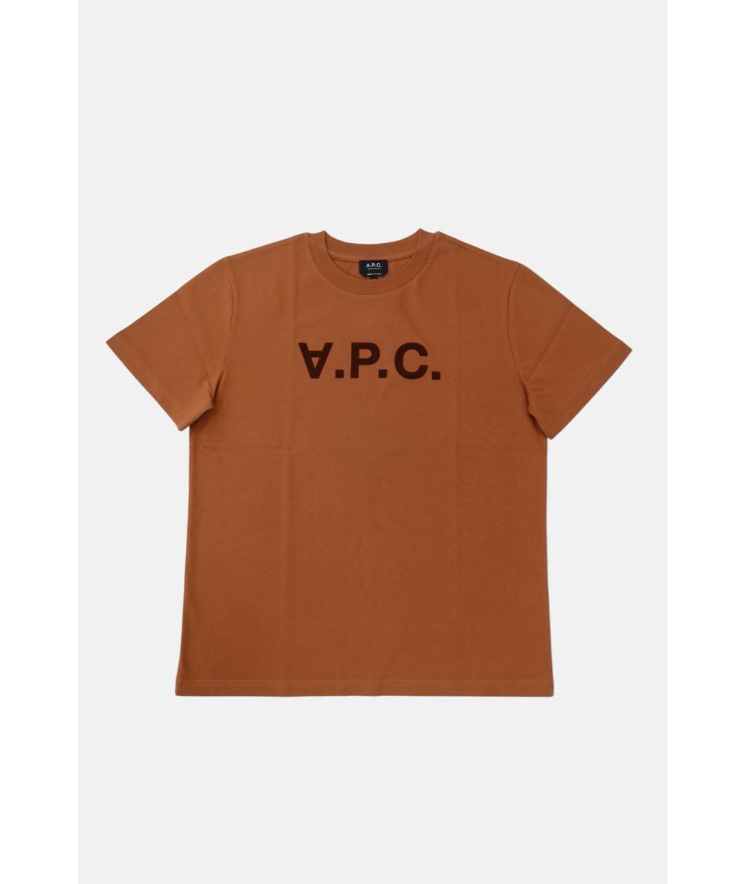 A.P.C. Оранжевая хлопковая футболка, фото 5