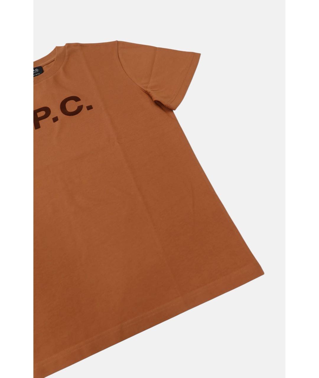A.P.C. Оранжевая хлопковая футболка, фото 3