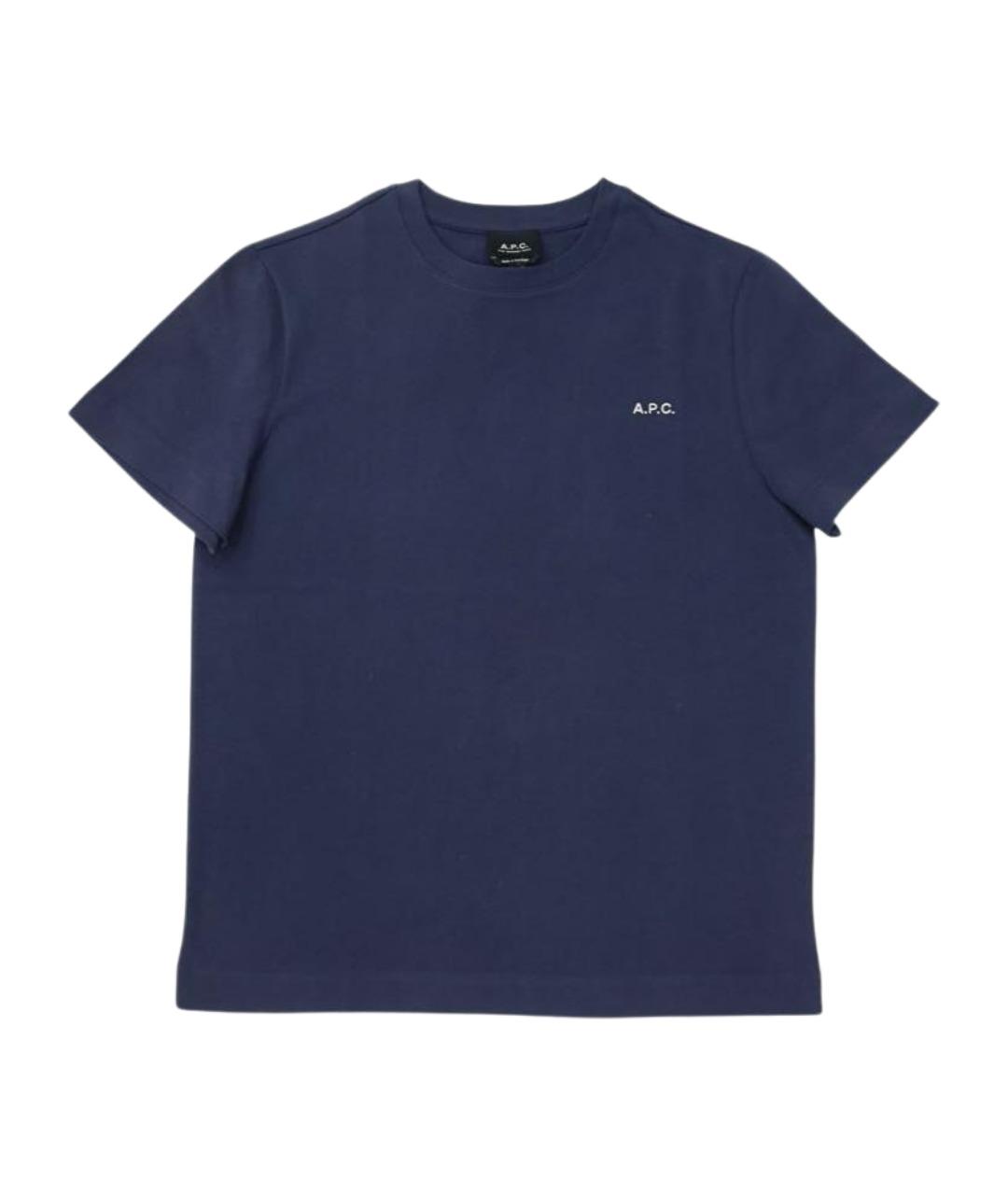 A.P.C. Темно-синяя хлопковая футболка, фото 1