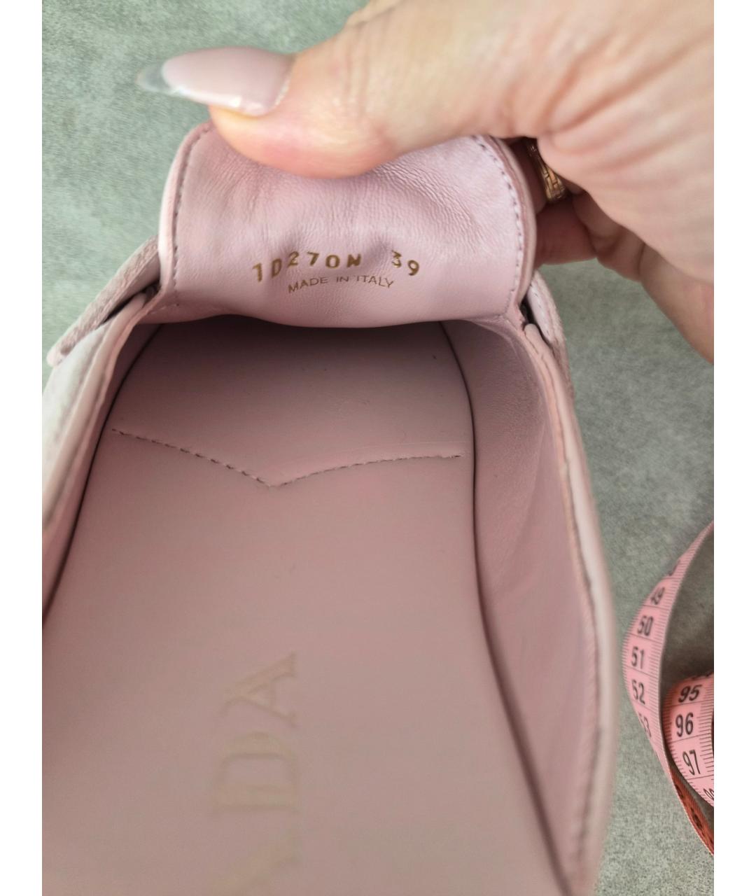 PRADA Розовые замшевые мюли, фото 7