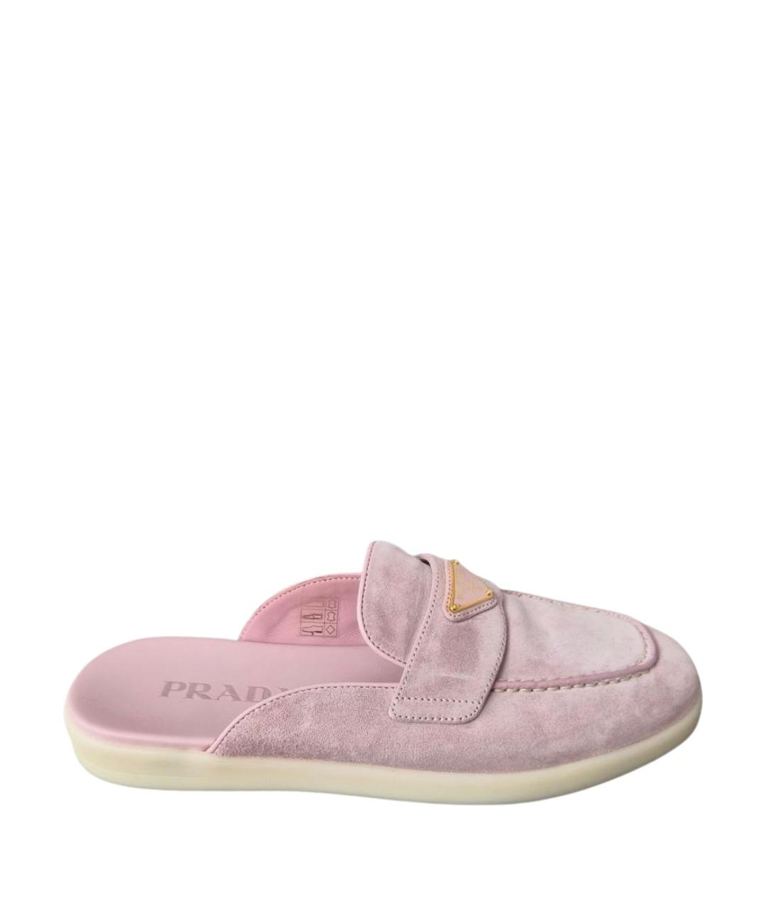 PRADA Розовые замшевые мюли, фото 1