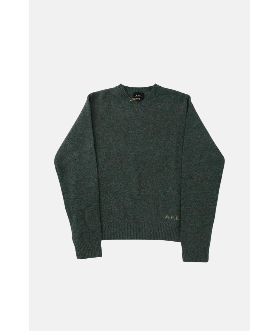 A.P.C. Зеленый шерстяной джемпер / свитер, фото 5