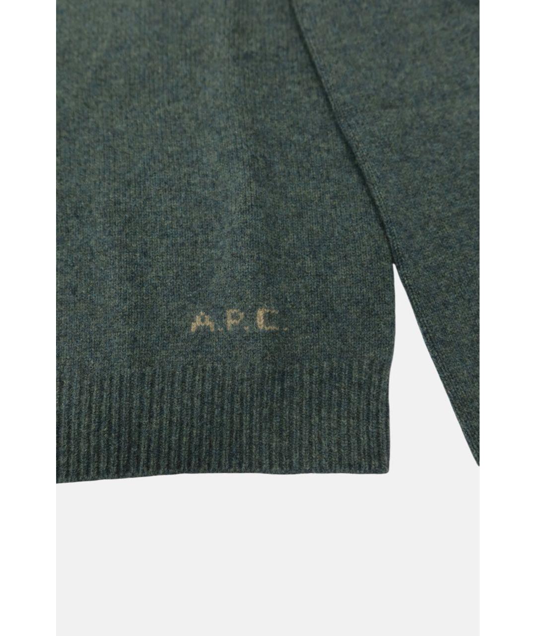 A.P.C. Зеленый шерстяной джемпер / свитер, фото 3