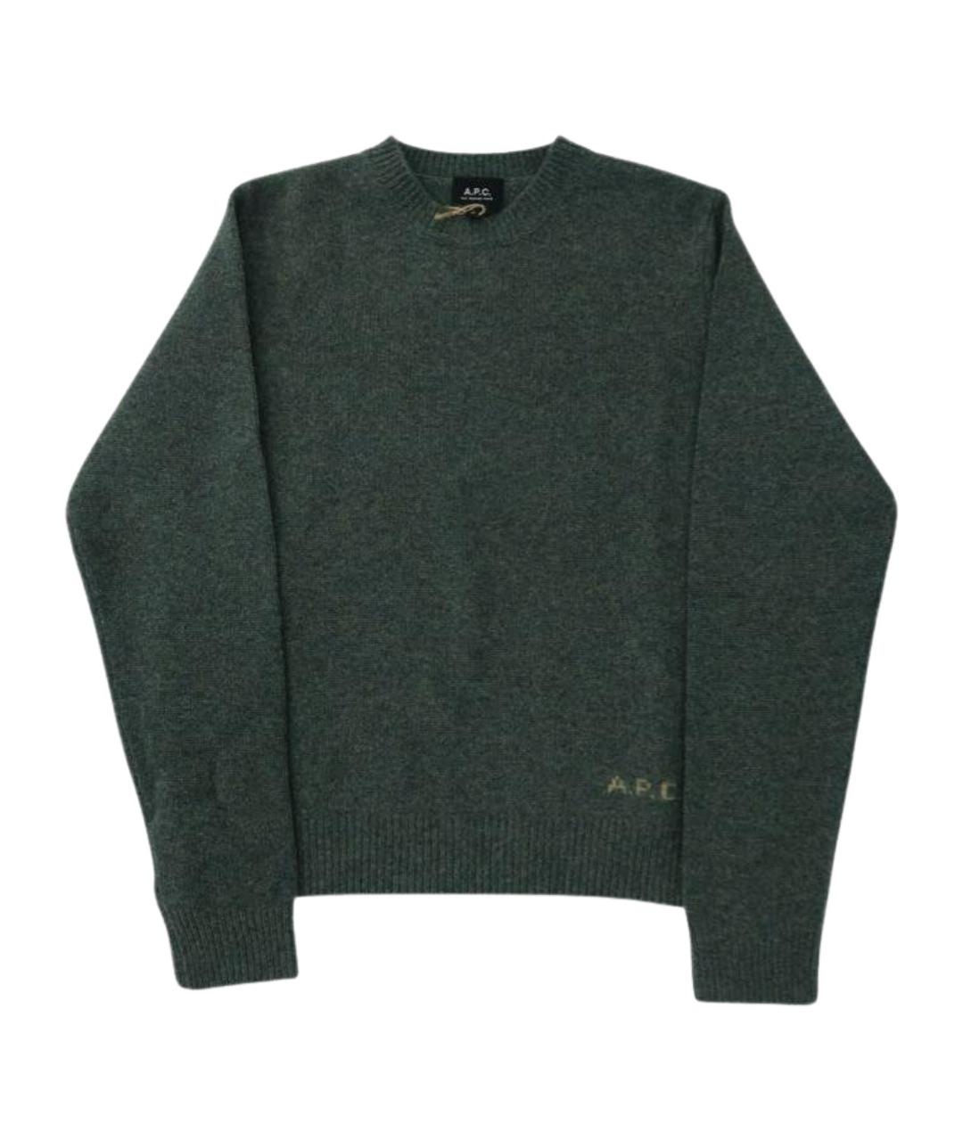 A.P.C. Зеленый шерстяной джемпер / свитер, фото 1