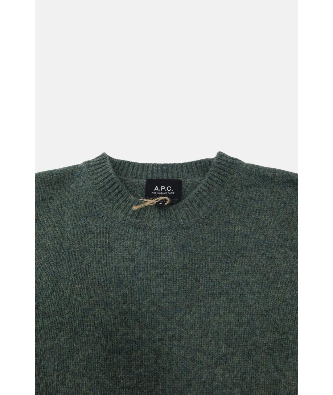 A.P.C. Зеленый шерстяной джемпер / свитер, фото 4