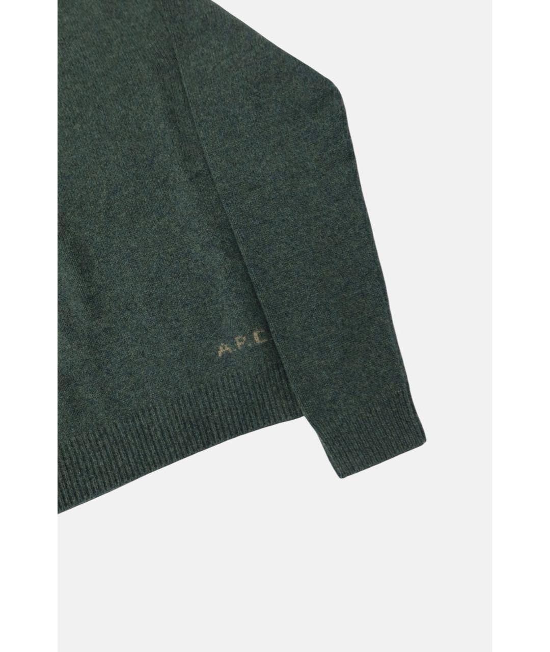 A.P.C. Зеленый шерстяной джемпер / свитер, фото 2