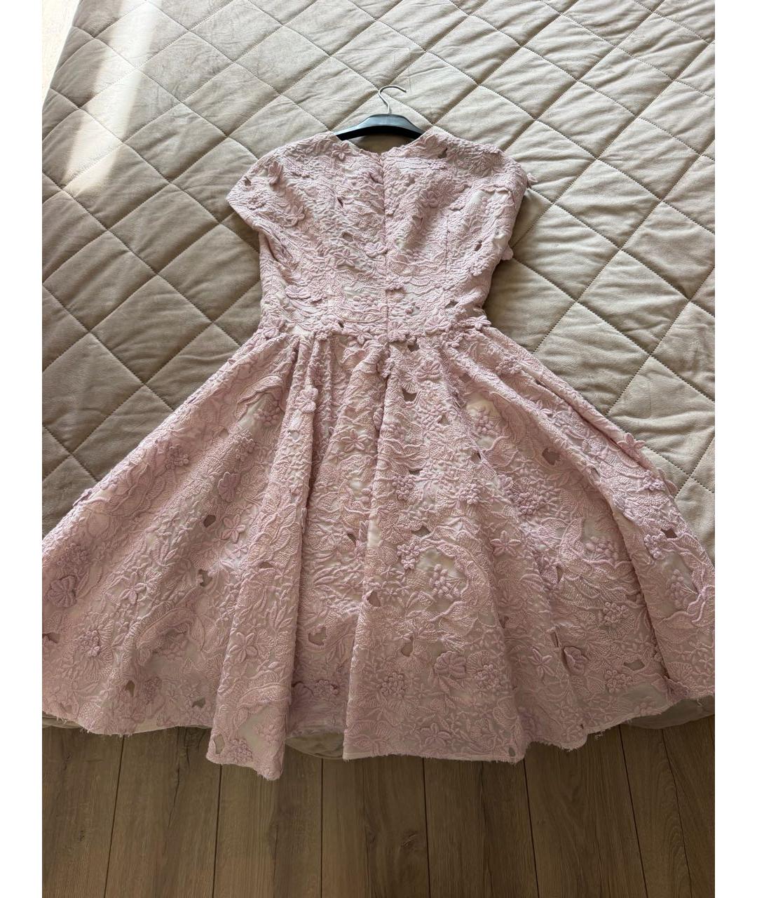 GIAMBATTISTA VALLI Розовое хлопковое вечернее платье, фото 2