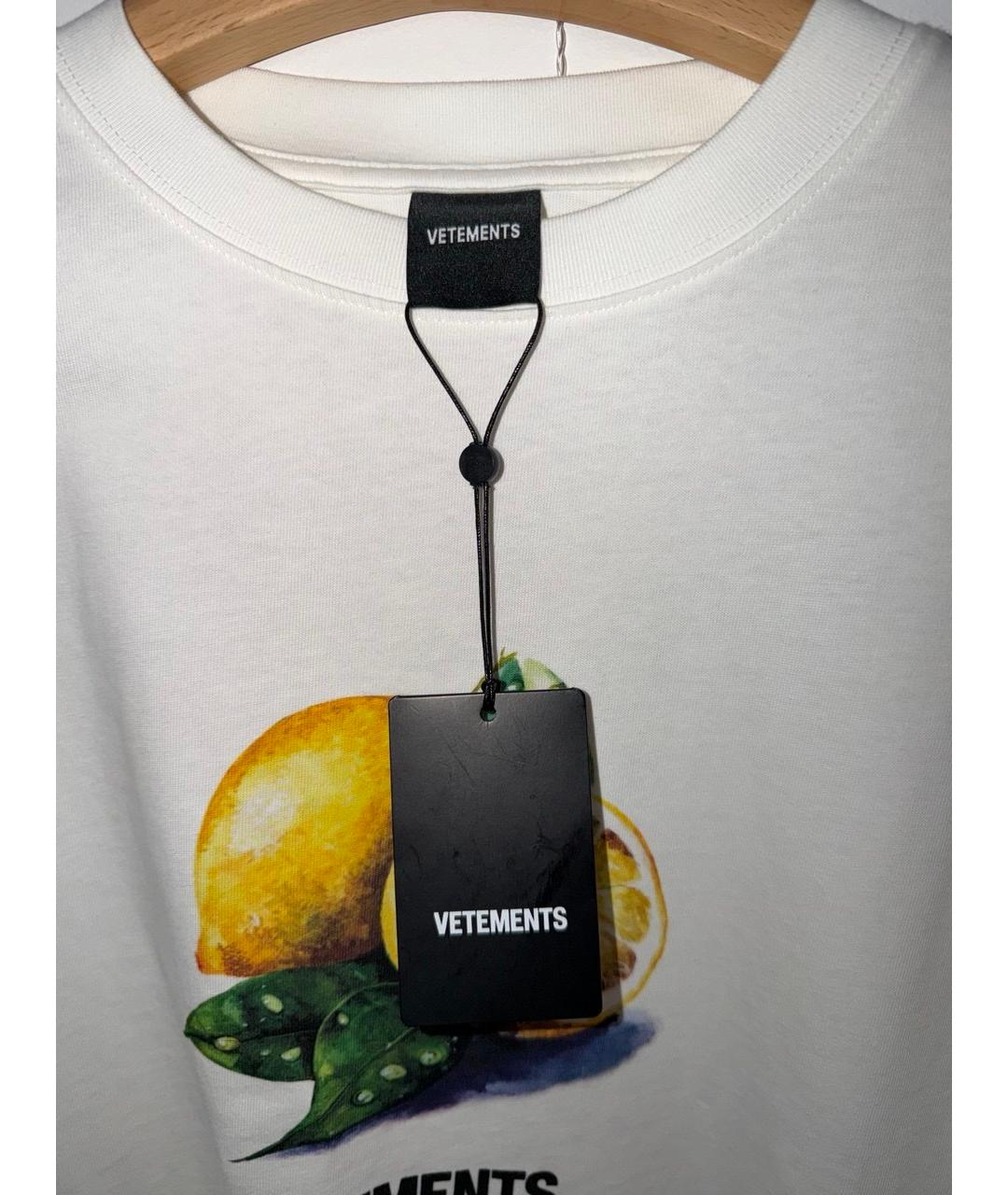 VETEMENTS Белая хлопковая футболка, фото 3