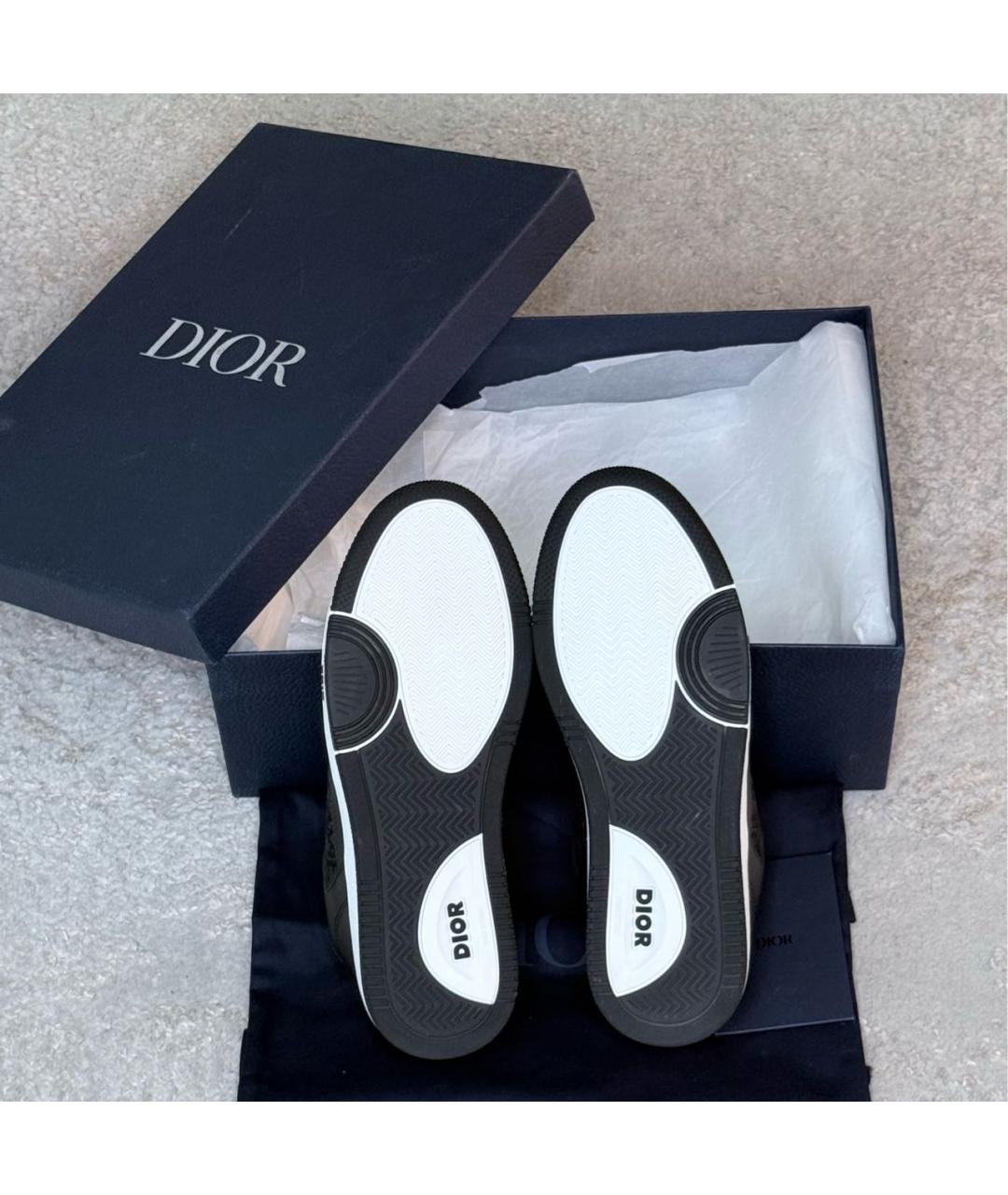 CHRISTIAN DIOR Черные кожаные низкие кроссовки / кеды, фото 6