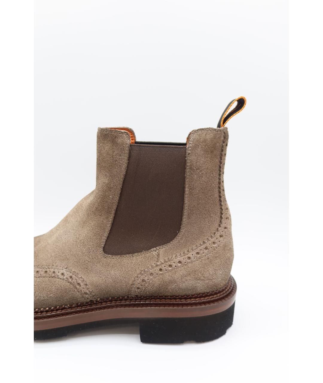 SANTONI Коричневые кожаные высокие ботинки, фото 3
