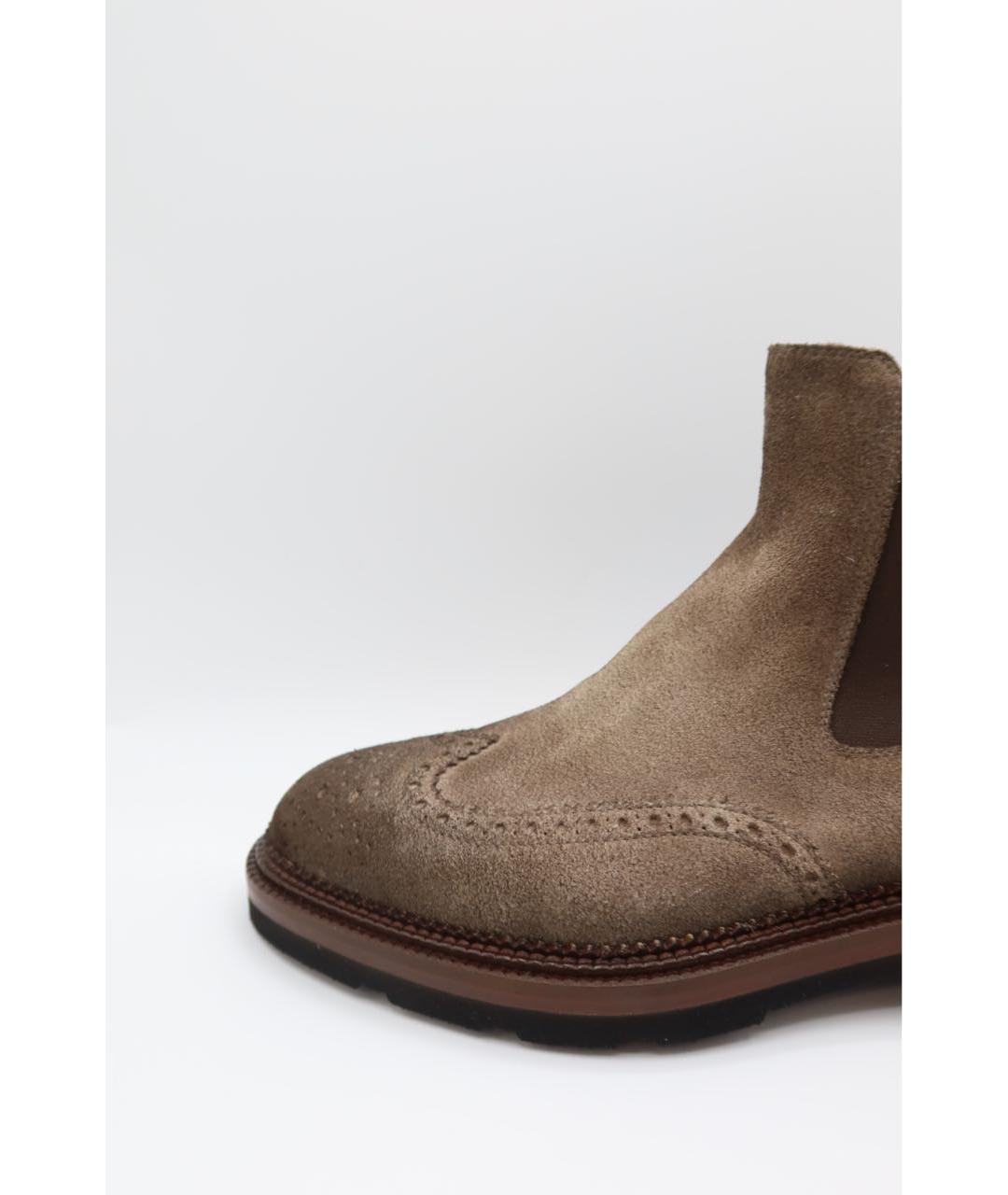 SANTONI Коричневые кожаные высокие ботинки, фото 2