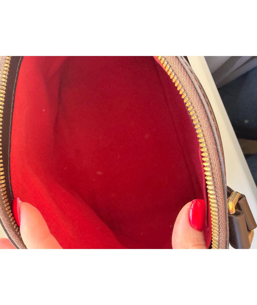 LOUIS VUITTON Коричневая сумка с короткими ручками из канвы, фото 4