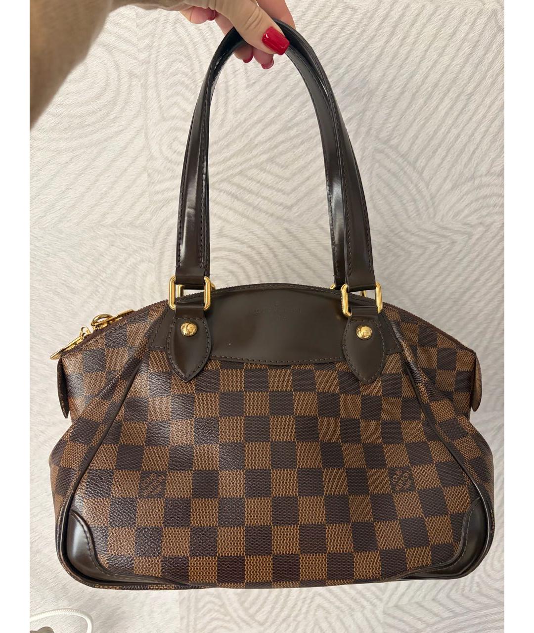 LOUIS VUITTON Коричневая сумка с короткими ручками из канвы, фото 9