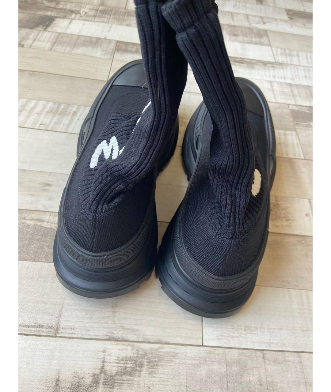 ALEXANDER MCQUEEN Черные синтетические высокие кроссовки / кеды, фото 3