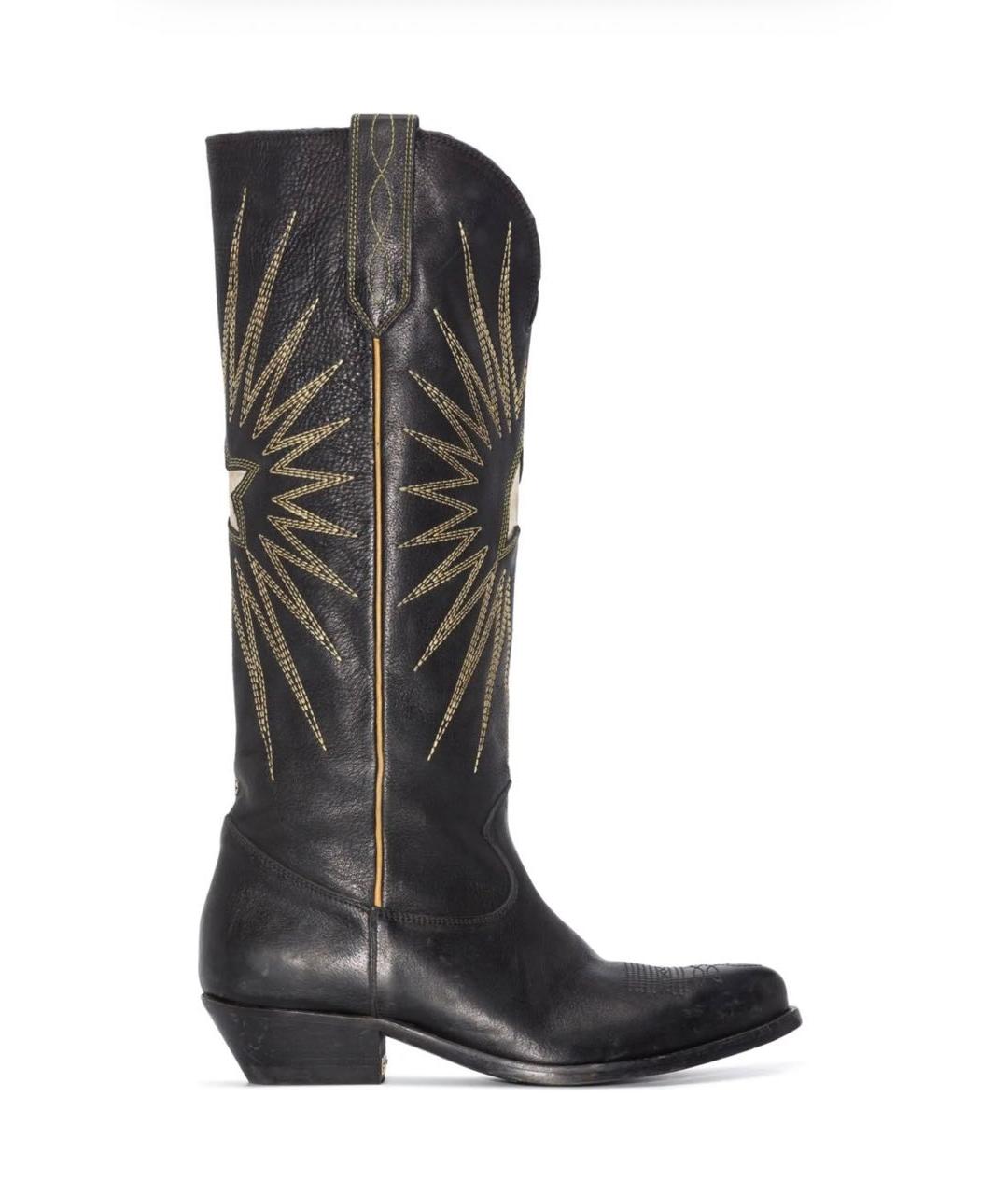 GOLDEN GOOSE Черные кожаные сапоги, фото 9