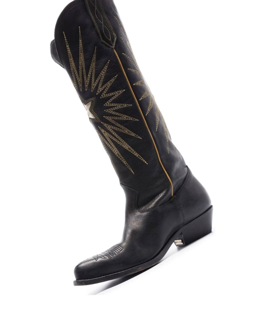 GOLDEN GOOSE Черные кожаные сапоги, фото 6