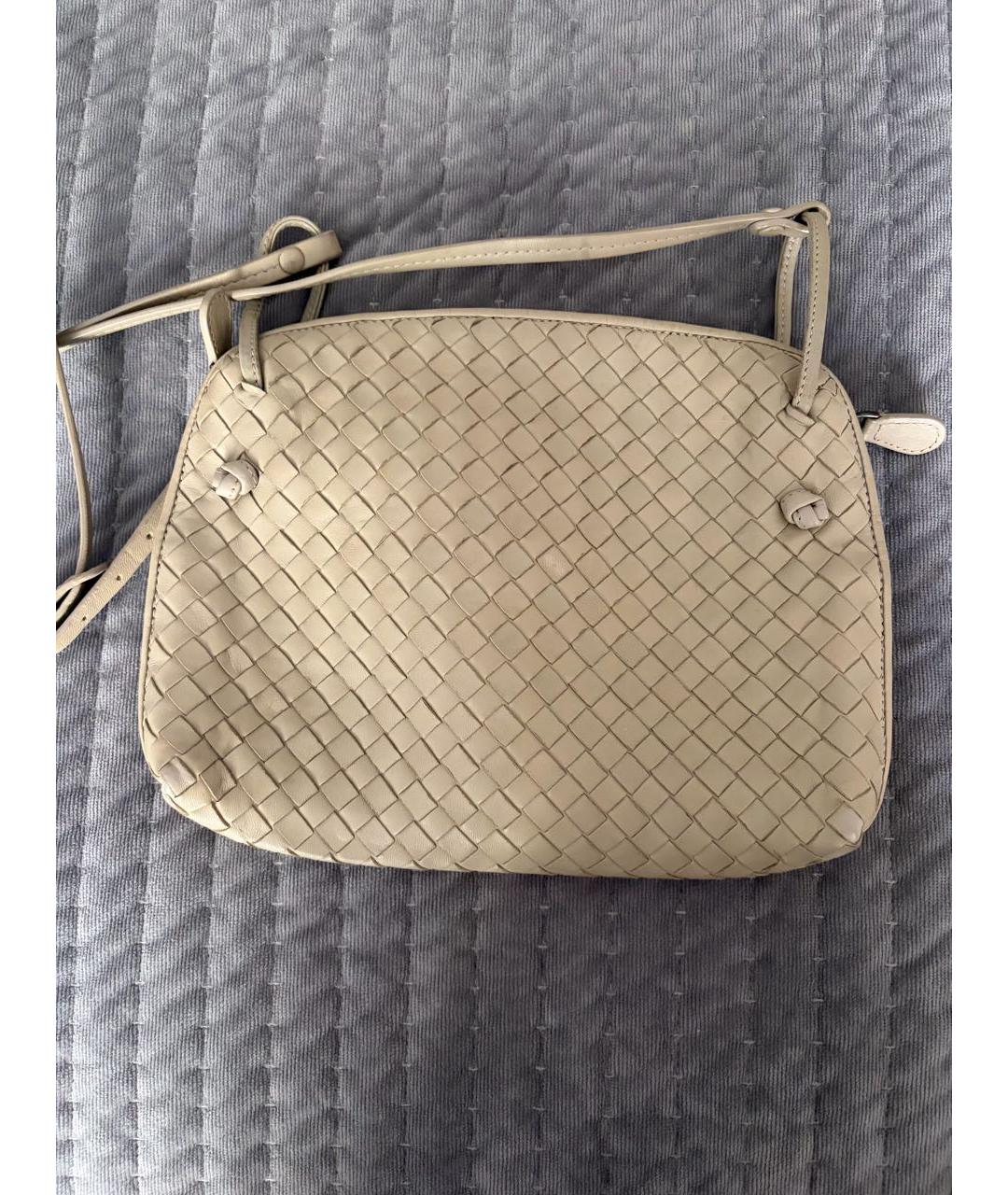 BOTTEGA VENETA Бежевая кожаная сумка через плечо, фото 5