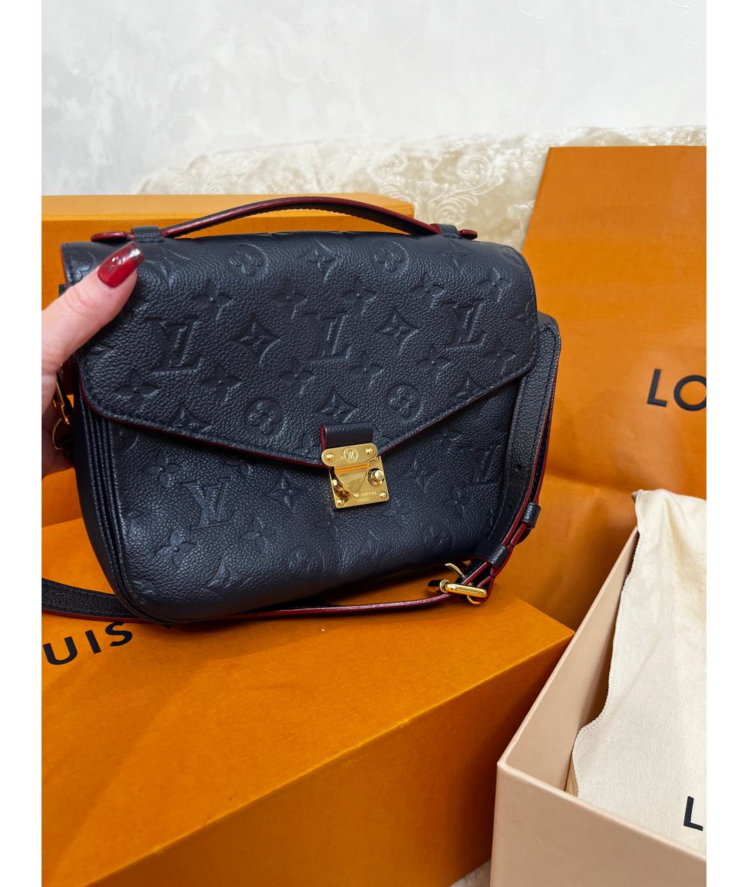 LOUIS VUITTON Синяя кожаная сумка через плечо, фото 5