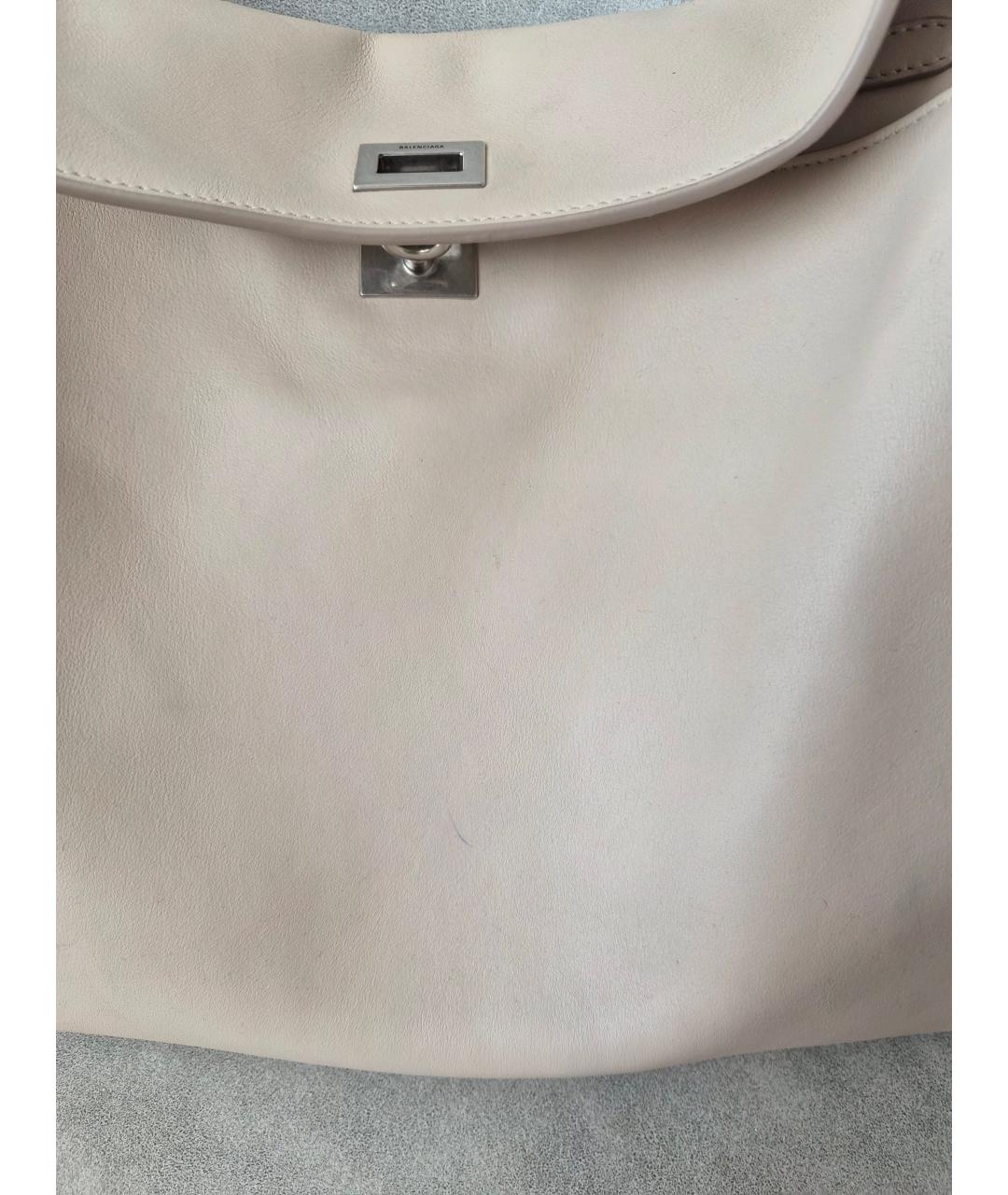 BALENCIAGA Бежевая кожаная сумка тоут, фото 6