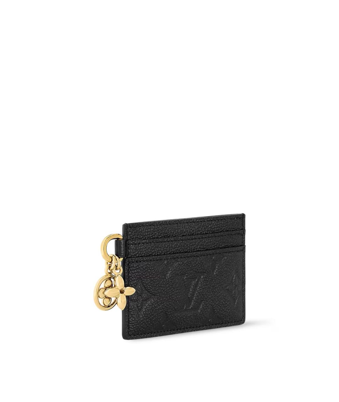 LOUIS VUITTON Черный кожаный кардхолдер, фото 3
