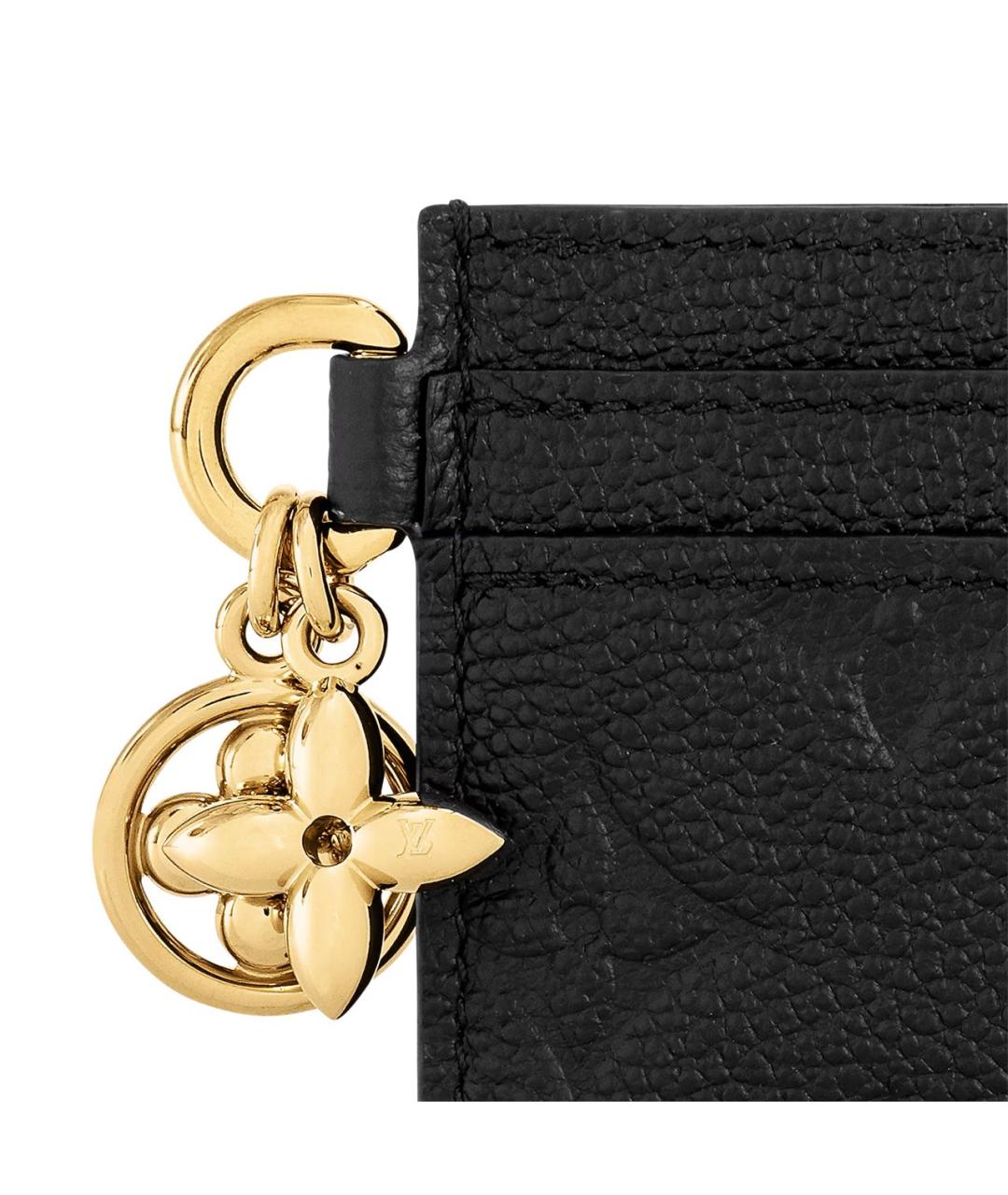 LOUIS VUITTON Черный кожаный кардхолдер, фото 2