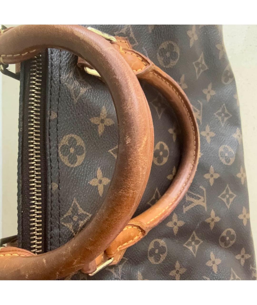 LOUIS VUITTON Коричневая сумка с короткими ручками из канвы, фото 7